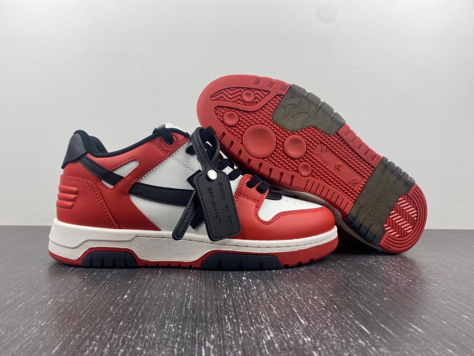 of™ c/o virgil abloh out of office low-top leather sneakers ‘ooo“ of™ c/o virgil abloh out of office low-top leather sneakers ‘ooo“