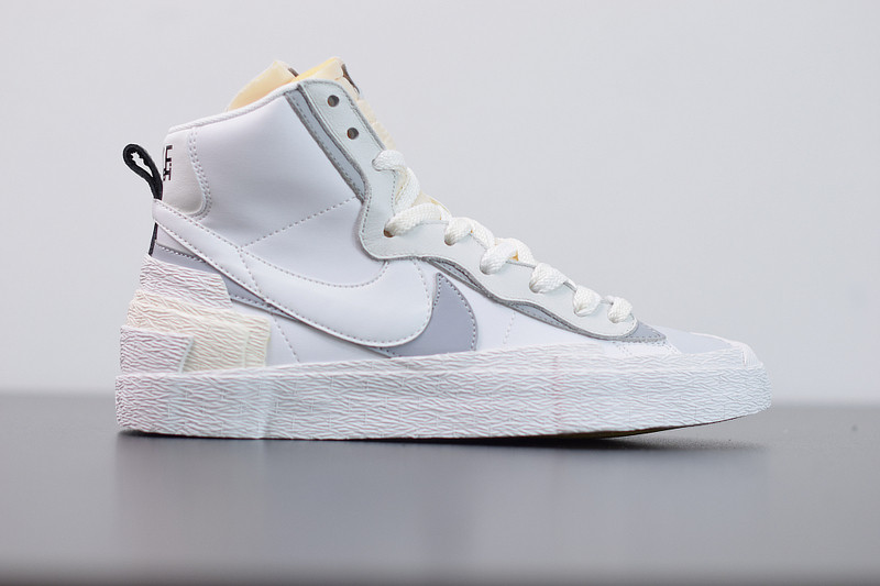 sacai x nike sb blazer mid ''white grey'' bv0072-100 sacai x nike sb blazer mid ''white grey'' bv0072-100