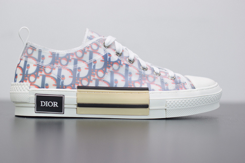 dio* b23 low-top sneaker in blue & red oblique dio* b23 low-top sneaker in blue & red oblique