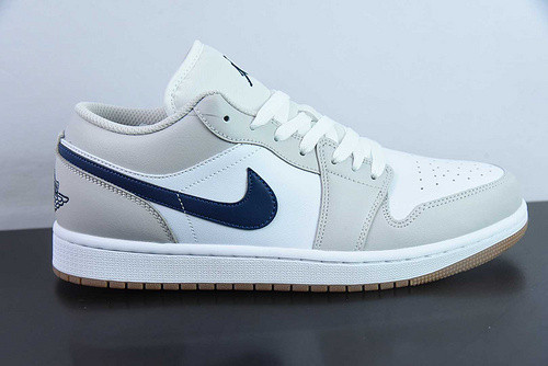 Air Jordan 1 Low ''Midnight Navy Neutral Grey'' 553558-146 Air Jordan 1 Low ''Midnight Navy Neutral Grey'' 553558-146